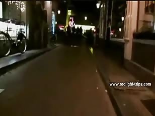 Slim blonde with sexy eyes and small tits gets payed in Amsterdam red light district